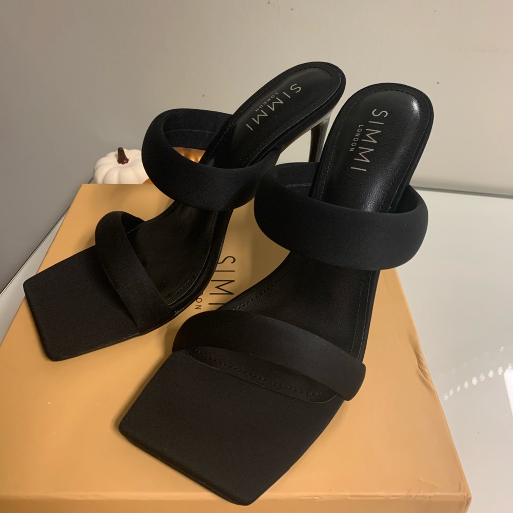 Black Square Toe Heels